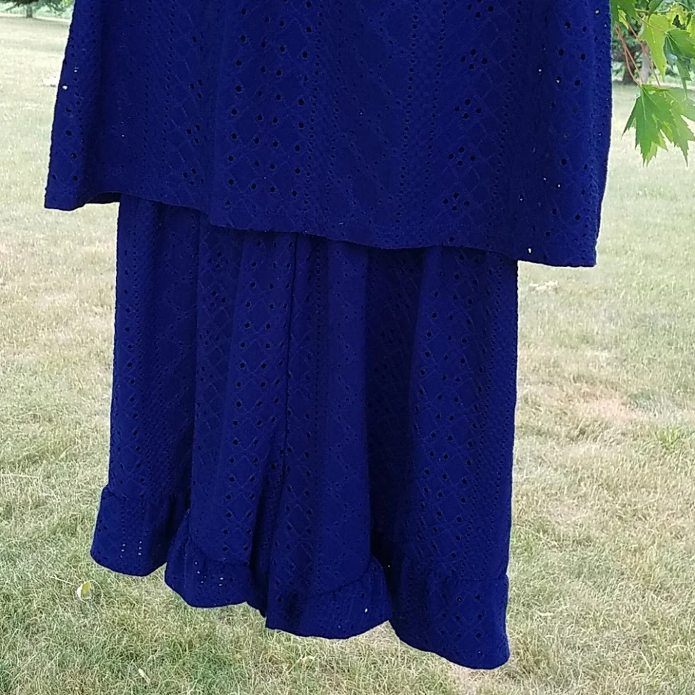 Justice size 8 sleeveless romper navy blue